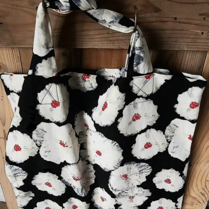 Floral Linen Tote Bag