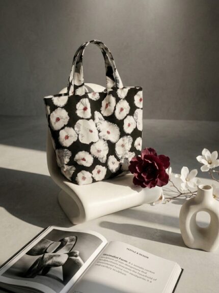Scarlet Petal Handmade Tote Bag