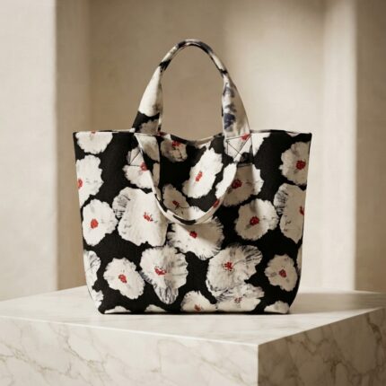 Scarlet Petal Handmade Tote Bag
