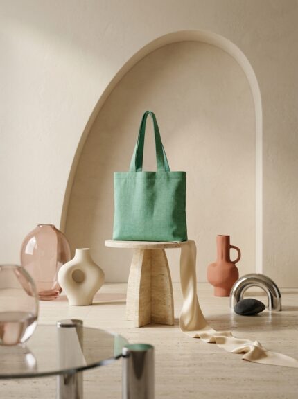 Ocean Mint Two-Tone Handmade Tote Bag Green