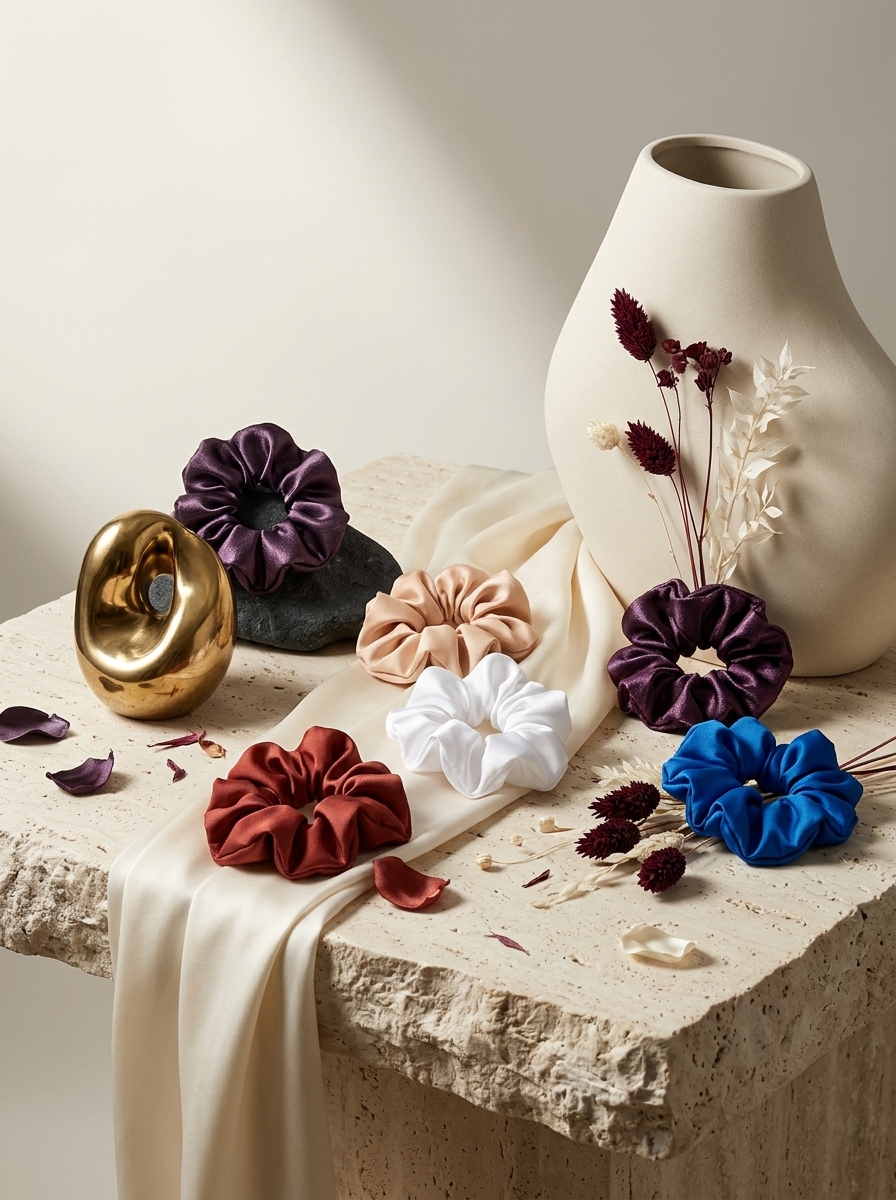 Royal Silk Scrunchie Collection-6 Pieces